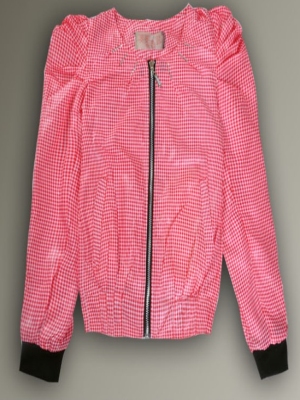 Long sleeve zip style girl coat two color